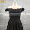 Wholesale Off Shoulder Low Back Appliques Chiffon Black Long Sex Prom Dress