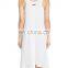 C93 Scoop Neck Cotton Flowy Plain White Beach Dress