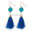 Hot New Customized Fashion multicolor tassel earrings with resin pendant