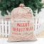 New Christmas Linen Gift Bag Santa Claus Drawstring Canvas Santa Sack Christmas Stockings & Gift Holders Accessories