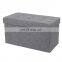RTS Modern and fashion faux linen living room furniture folding storage bench  with six buttons