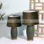 Reliable quality home decorative vintage dark green porcelain night table light with flannelette lampshade
