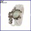 Student Flower Sense Retro Wrap Around Weave Leather Quartz Watch Bracelet White WP007