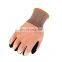 Fluorescent orange Cut Resistant HPPE Glass Fiber Gloves Nitrile Coating on Palm work safety garden gloves