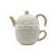 Custom Turkish White Pink Porcelain Ceramic Coffee and Tea Pot Cup Sets With Teapot for One Set China