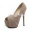 women good quality great design high heel peep toe solid heel pumps platform sandals shoes