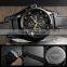 Display man watches leather Japan movt quartz watch stainless steel back water resistant #9165