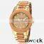 Metal Link Style Classic Yellow Gold Finish Metal and Brown Wood Classic Wooden Watch