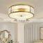 HUAYI Simple Style Glass Copper Iron Round Indoor House Hotel Bedroom Lighting Modern Ceiling Light