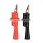 One Pair Insulated Test Lead Alligators Clip Handle Clamp Probe Crocodile Test Clips Alligator Clips Electrical Clamp Red  Black