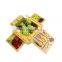 Bamboo Wood Charcuterie Magnetic 4 Slide-Out Drawers Cheese Board Set With Ceramic Bowls And Cutlery Knife