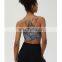 New Wholesale Printing Straps Sexy Sports Yoga Bra Ladies Wear Anti-Bacterial Ribbed Beauty Back Gym Fitness Bra Top For Women