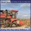 Corn harvester modified with half chain track anti sinking half track