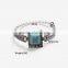 Mexican Ethnic Designs Costume Jewelry Square Turquoise Anti-Silver Bangle