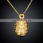 18k golden plated water drops link chain necklace elliptical zircon