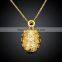 18k Golden Plated Water Drops Link Chain Necklace Elliptical Zircon
