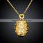 18k golden plated water drops link chain necklace elliptical zircon