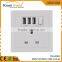 Type G Euro/UK Electrical Wall Power Socket With 3 USB Outlet 230V 13A BSi Standard For Hotel/Home/Office
