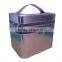 lOW PRICE unique custom cosmetic bags,multifunction makeup organizer,purple PU maleta de maquiagem