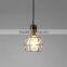 Loft style Iron Chrome Work Lamps Pendant Lights with Gold / Black / White Cages