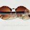 Round Retro Half Frame Unisex Classic Sunglasses in Brown and Black Vintage Eyewear