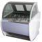 curved glass ice cream gelato display freezer/ commercial refrigerator showcase