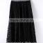 2016 Fashion Women Black Hollow Lace Midi Skirt