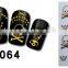 Metallic Silver / Gold 3D Nail Art Transfers Stickers Gold and Silver Nail Art