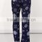 Casual women custom long pants skirt, floral prosper boder print plus size palazzo long pants - SYK15306