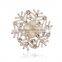 Beautiful Clear Crystal With Pearl Snowflake Shape Bulk Girls Brooch