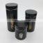 Black Colored Iron Covered Glass Storage Jar with Metal Screw Lid