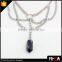 fashion amethyst stone pendant multi chain design choker necklace