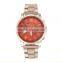 stylish color dial rose gold alloy geneva watch for women stainless steel wrist watch