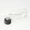 1oz Clear Boston Round glass Bottle with Black Cap