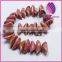Bead porcelain pink 23X9mm bullions with Chinese character on the middle drill