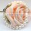 7.5 - 8.5mm alloy plated 18k gold cultured white freshwater off round pearl bracelet