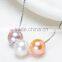 Modern pearl necklace design 8mm round multi-color round pearl necklace