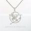 2015 Fine Fashion Women Pendant Gold And Silver Plated Crystal Interlocking Heart Pendant