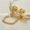 Elegant 18k Gold Plating 925 Silver Safty Chain Fine Jewelry Charm For European Bracelet