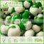 Yellow wasabi dusted hot green peas