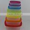 Best selling BPA free rectangle food safe plastic food storage box for 7pcs set wholesale