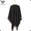 High Quality Fashion Woven Poncho with Fringes