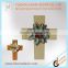 Rustic carved wall cross with total three crosses decors