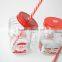 offset printing surface glass mason mug with christmas snowman decal and crown cap