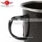 high quality hot sale black enamel camping mug wholesale