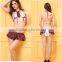 Hot Sexy School Girl Fancy Skirt and Tops and Necktie 3pcs Suit