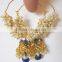 pearl hoop bollywood gold tone dangler jhumka EARRINGS
