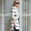 Garment manufactorer wholesale great design fashion casual wear stripe long winter coats ladies 2017