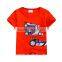 Summer Lovely Little Boy Red Car Kids Embroidery Patches Tee Clothing Children T shirt