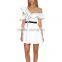 Asymmetrical ruffle one shoulder contrast pipping short dress